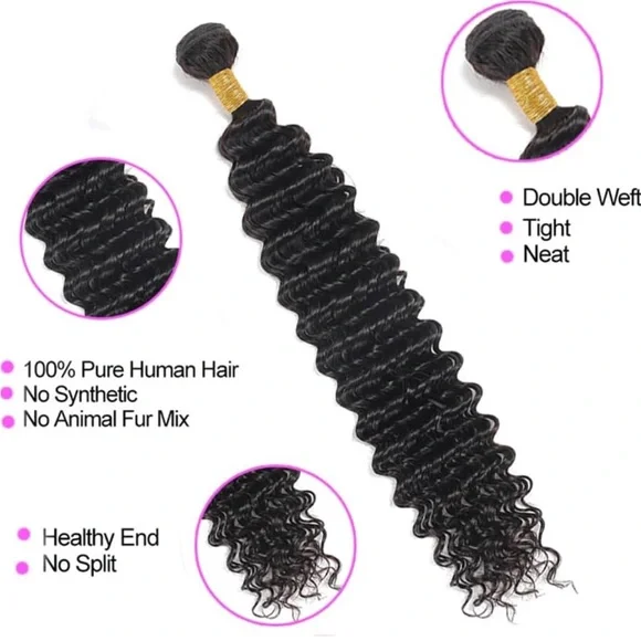 Single 26 inch human hair wet and wavy bundle